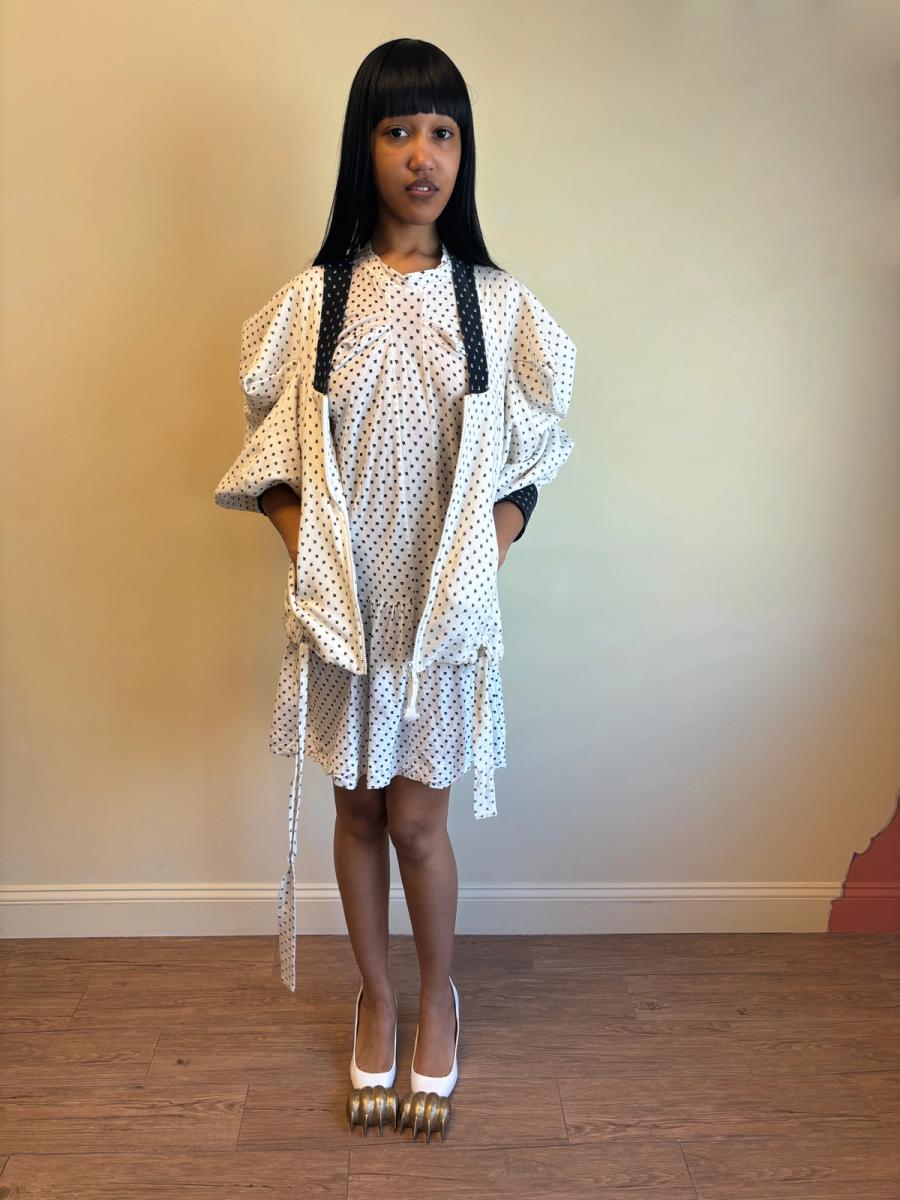 Bernhard Willhelm White Faux Ermine Sweatshirt product image