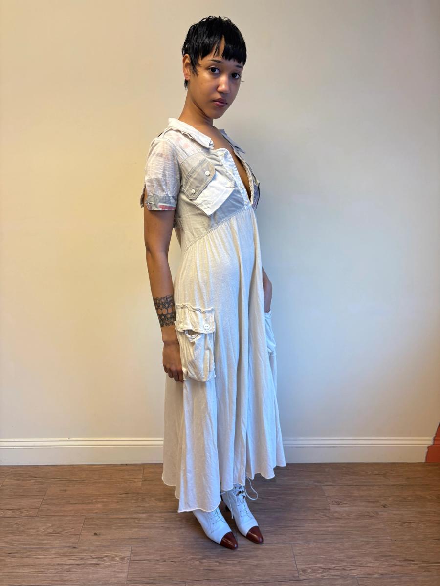 Nozomi Ishiguro Newsprint Dress with Hip Pockets product image