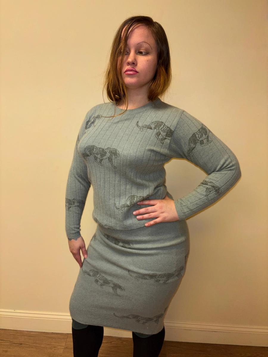 80s Krizia Panther Print Knit Set product image