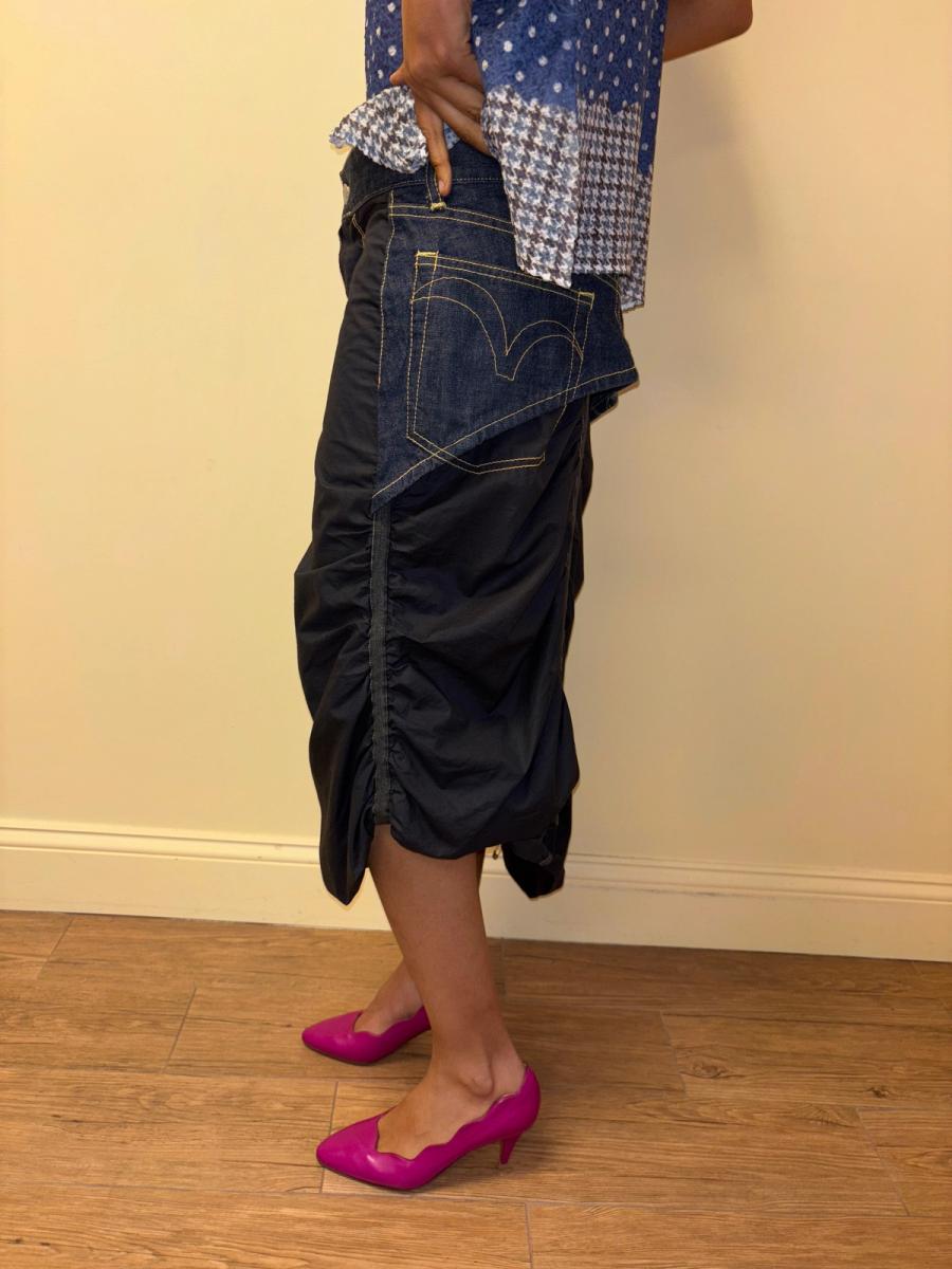 Michiko Koshino Denim and Ruched Skirt product image