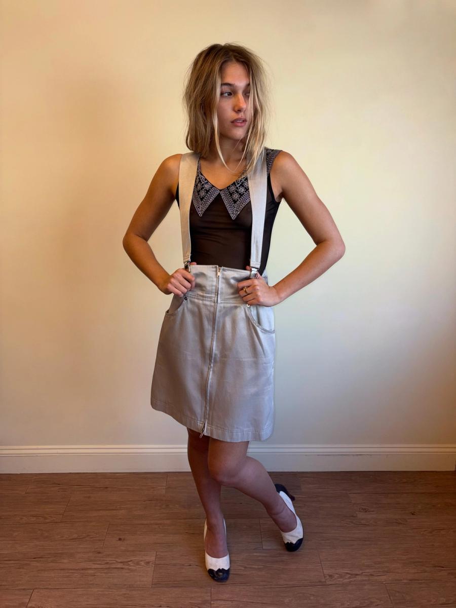 Vintage Claude Montana Suspender Skirt product image