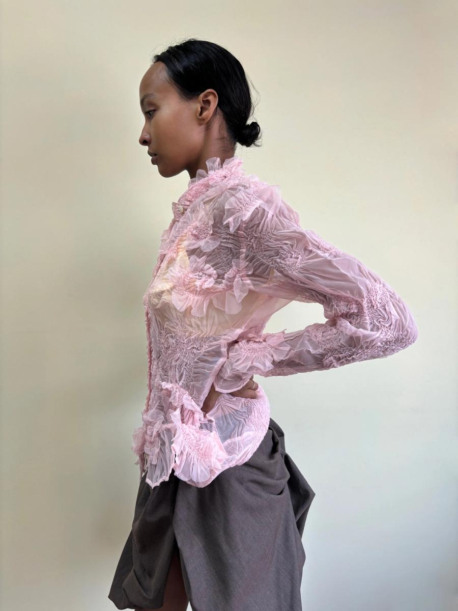 90s Yoshiki Hishinuma Pink Petal Blouse product image