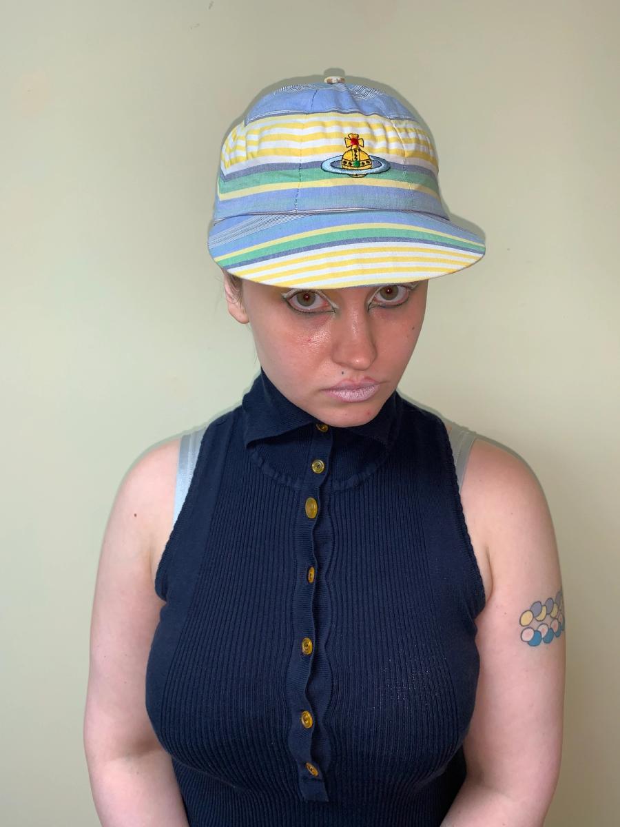 80s Vivienne Westwood 'Go Pagan' Striped Cap product image