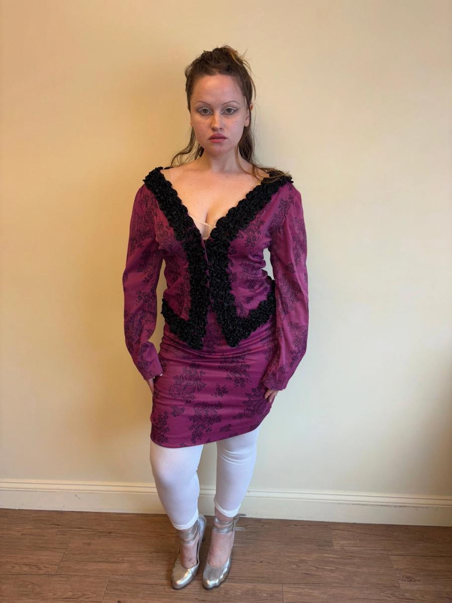 Vintage Chantal Thomass Hot Pink Lace Print Suit product image