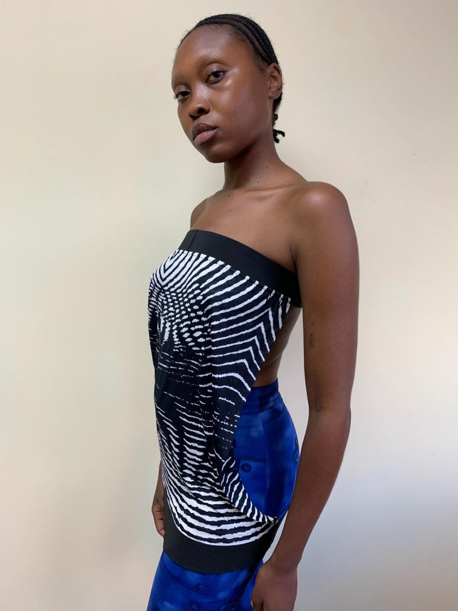 2000s Margiela Zebra Print Cutout Dress product image