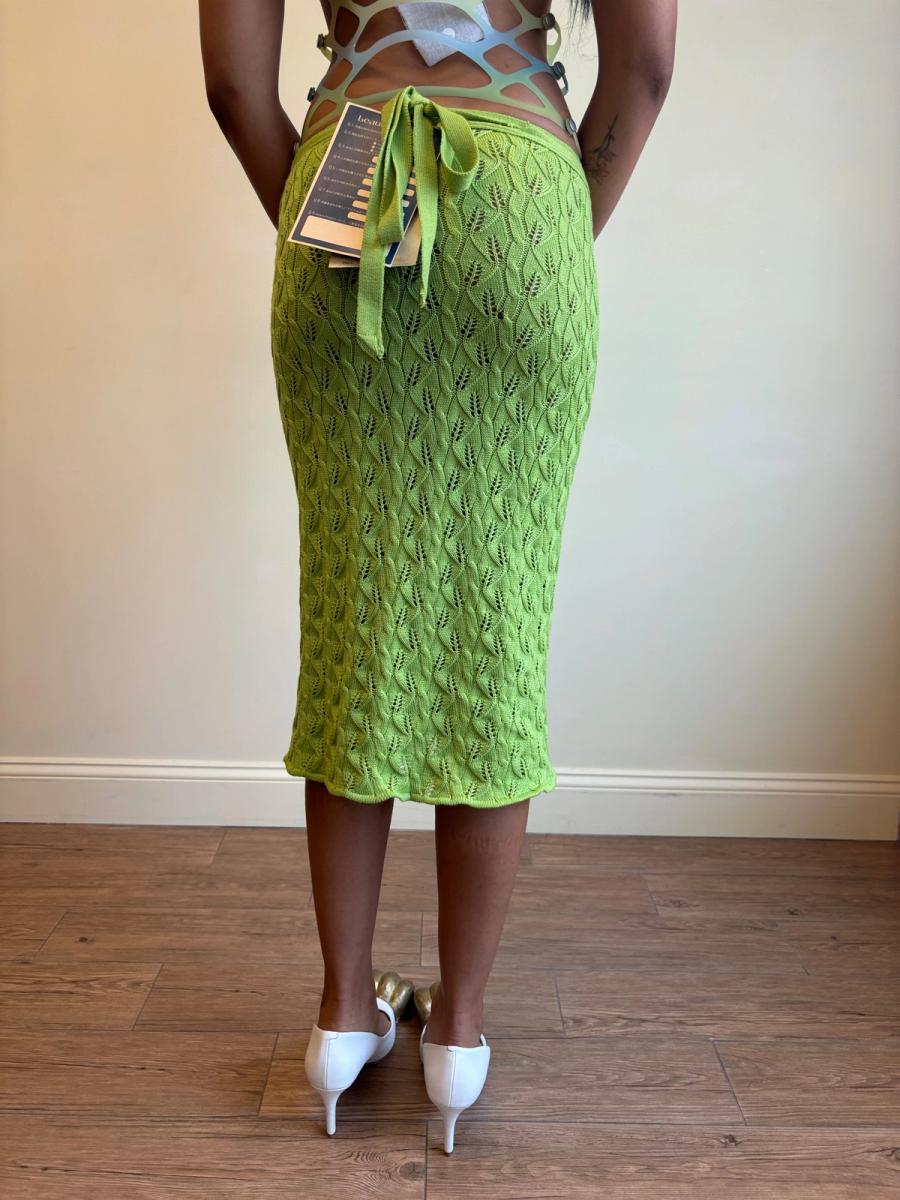 90s Beauty: Beast Knit Leaf Wrap Skirt product image