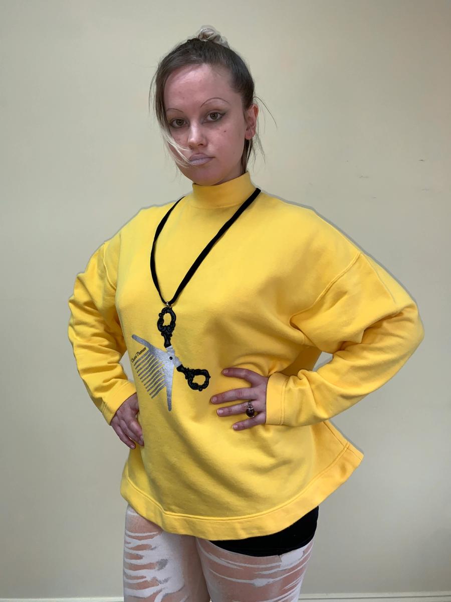 1980s Chantal Thomass Tromp L'oeil Flocked Scissor Top product image