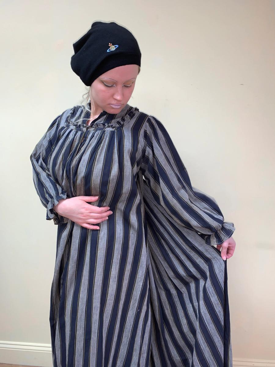 Antique Victorian Striped Wrapper Gown product image