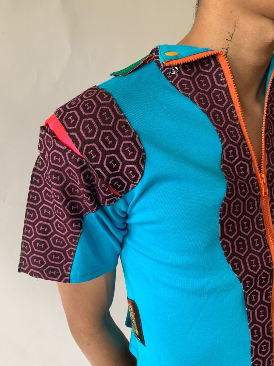 Takuya Angel Teal Patchwork Top product image