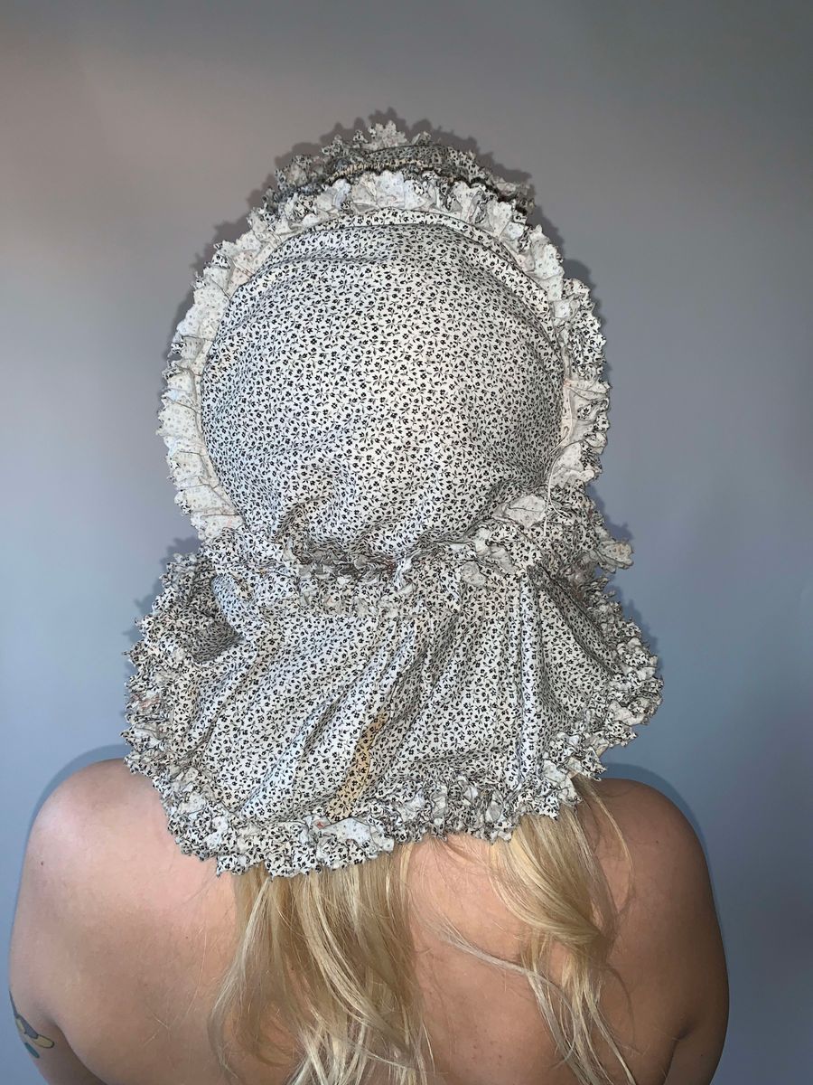 1800s Calico French Calash Bonnet product image