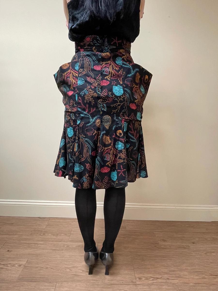 80s Norma Kamali Ultra Hi-Waist Sea Print Skirt product image