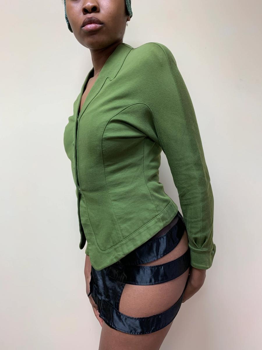 Thierry Mugler Green Cotton Blazer product image