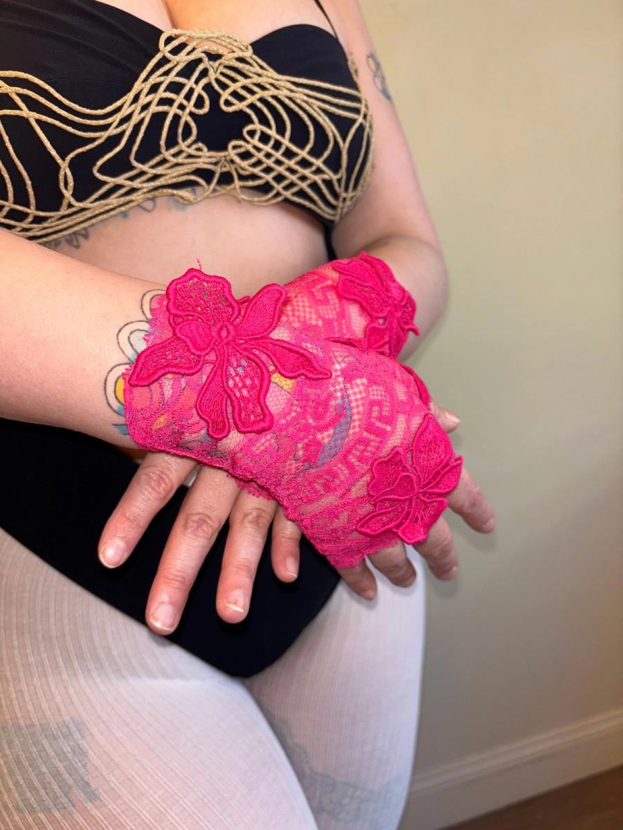 Versace Floral Fingerless Gloves product image