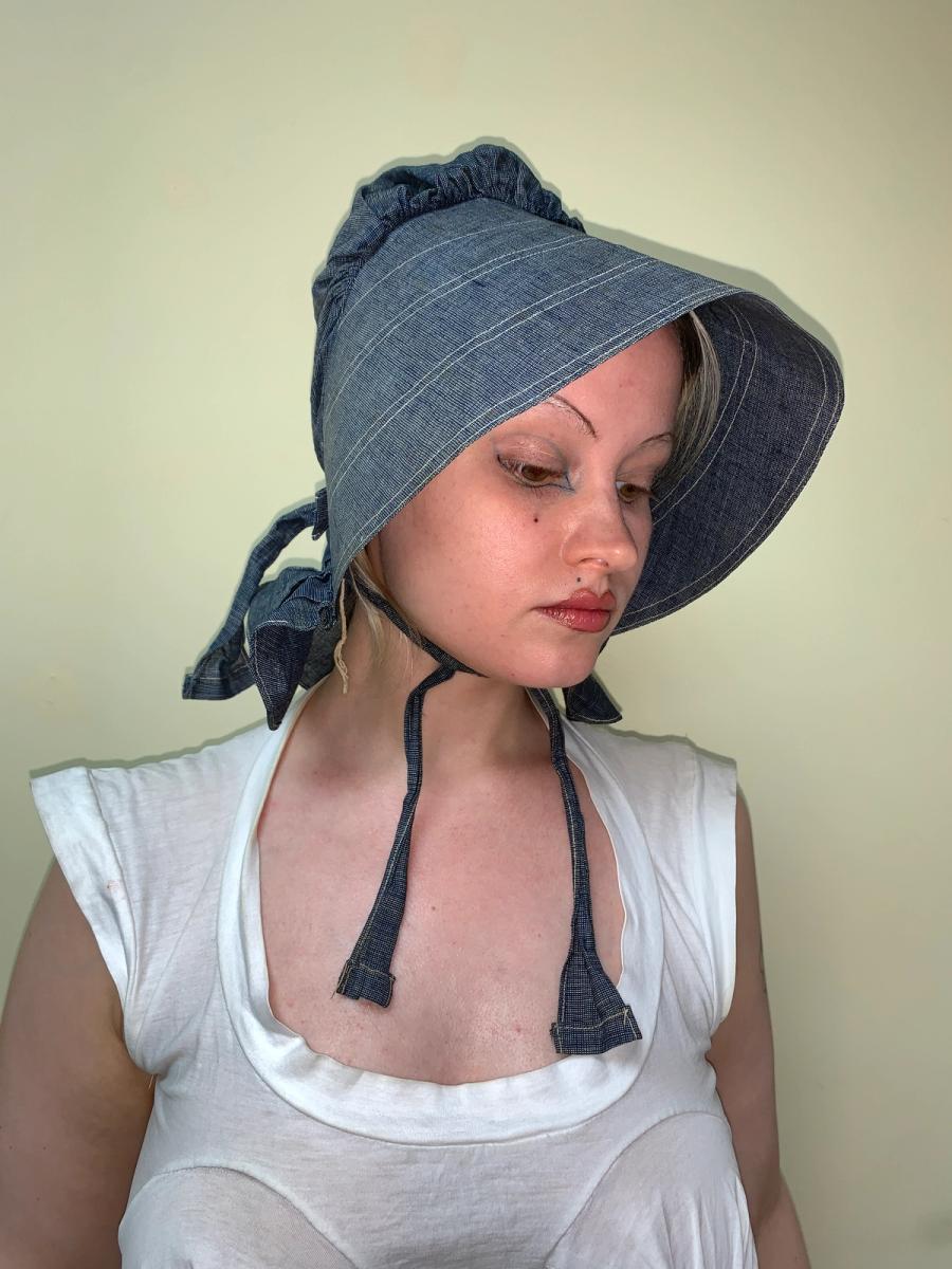 Antique Waxed Denim Bonnet