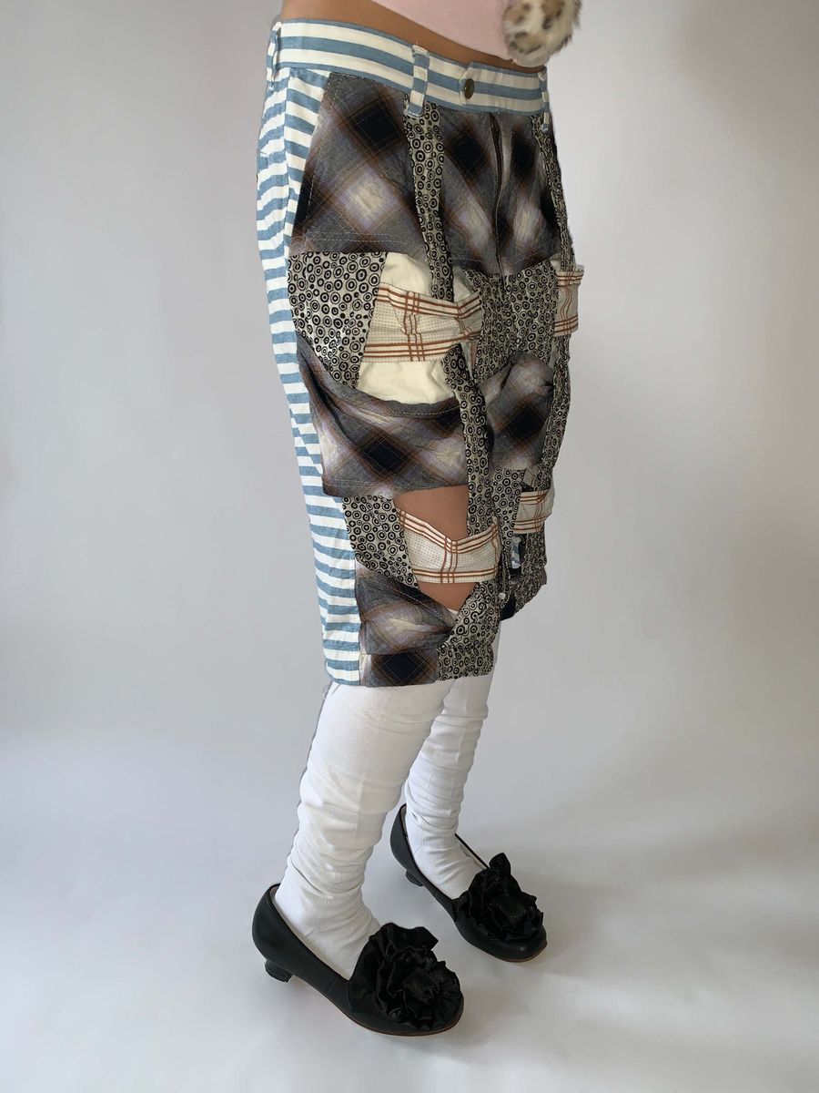 Nozomi Ishiguro Patchwork Cutout Shorts product image