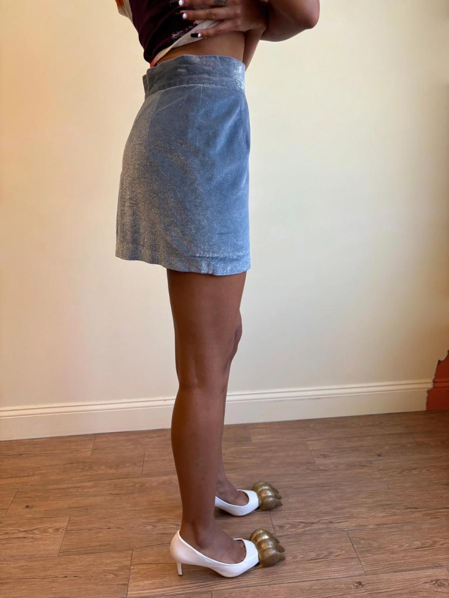 90s Vivienne Westwood Sparkly Velvet Mini Skirt product image