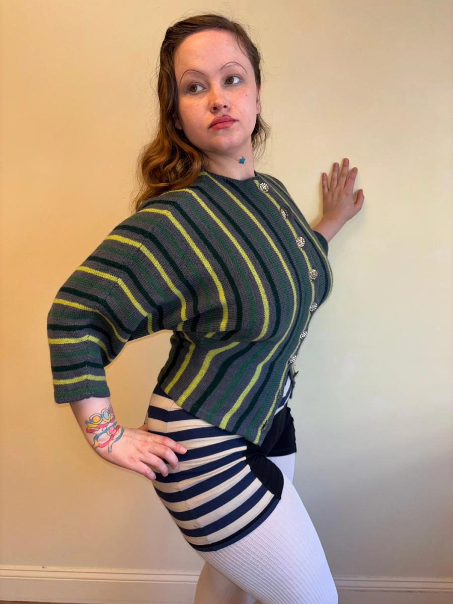 1940s Handmade Dolman Sleeve Sweater product image