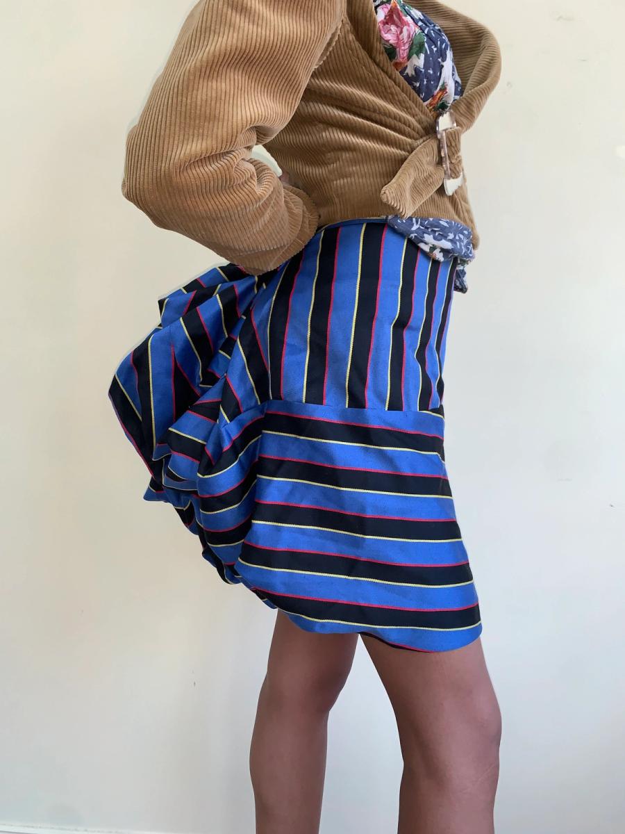 90s Obscure Desire of Bourgeoisie Striped Bustle Miniskirt product image