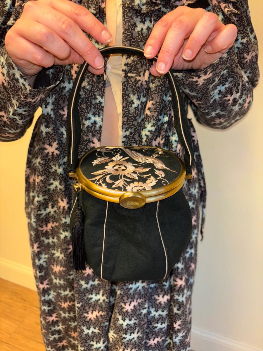 90s Norma Kamali Embroidered Kisslock Purse product image