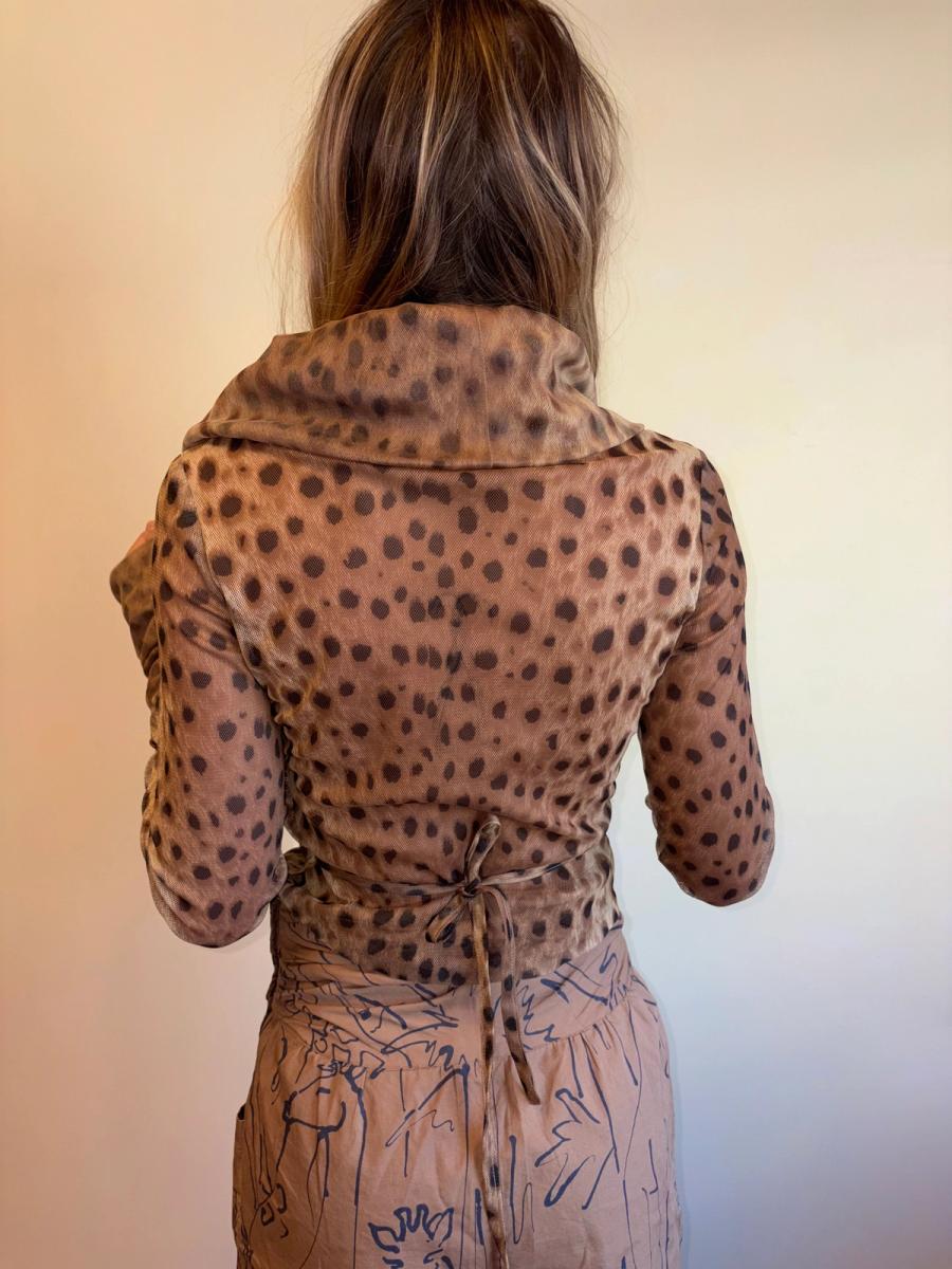 Ficce Yoshiyuki Konishi Cheetah Tulle Wrap Top product image