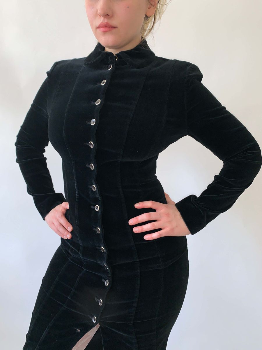 Chantal Thomass Black Velvet Bodycon Dress product image