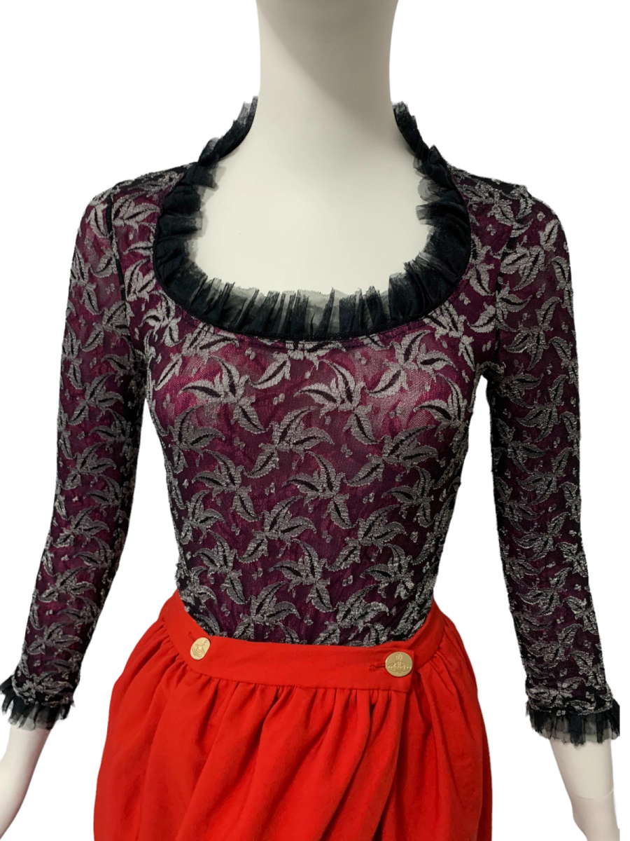 90s Vivienne Westwood Lace Stretch Portrait Top product image