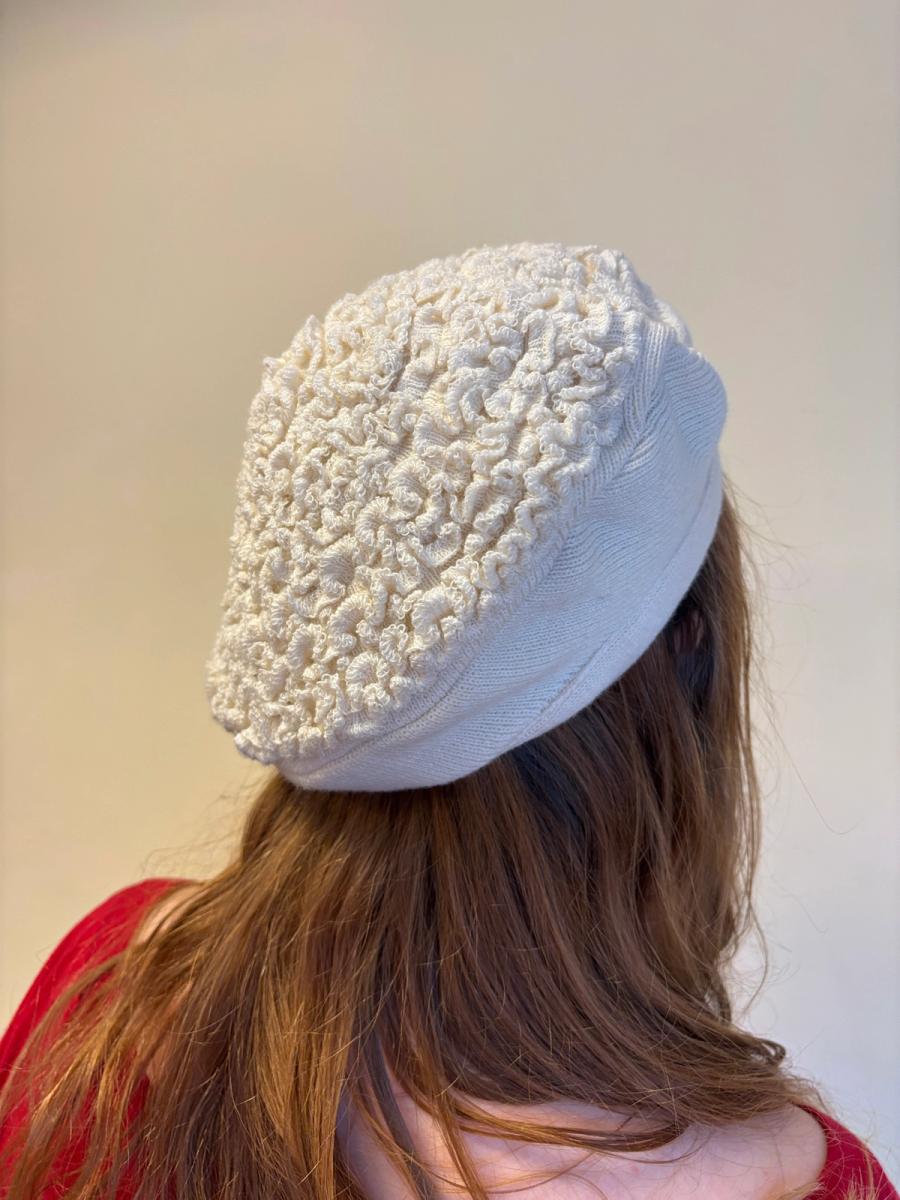 1980s Chantal Thomass Ruffled Knit Beret  product image