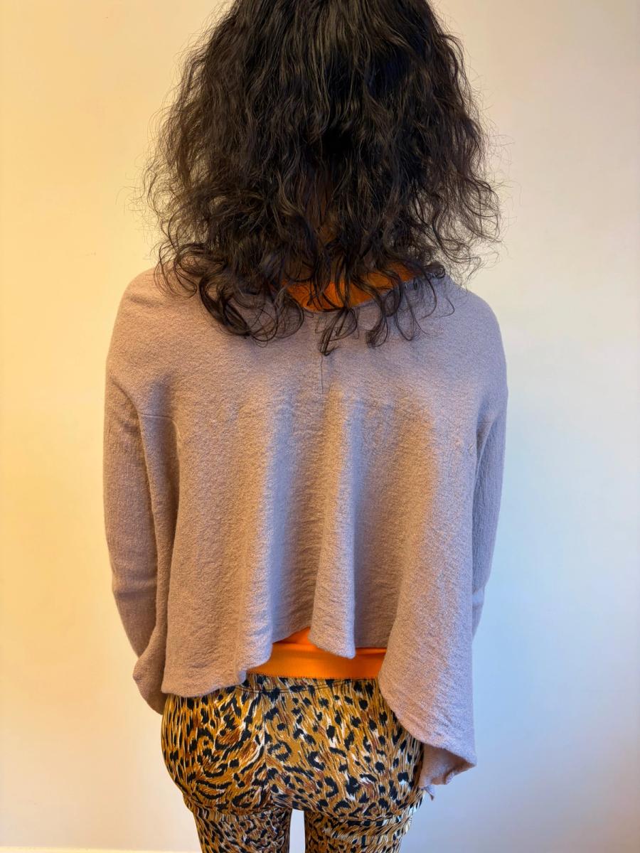 Sunao Kuwahara Pierced Mauve Felted Cardigan  product image