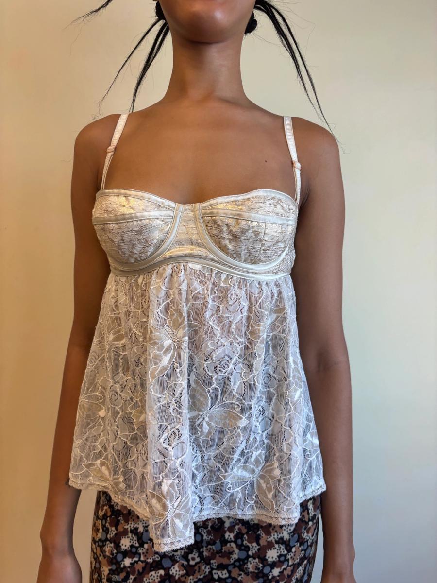 D&G Exposed Bra Babydoll Top