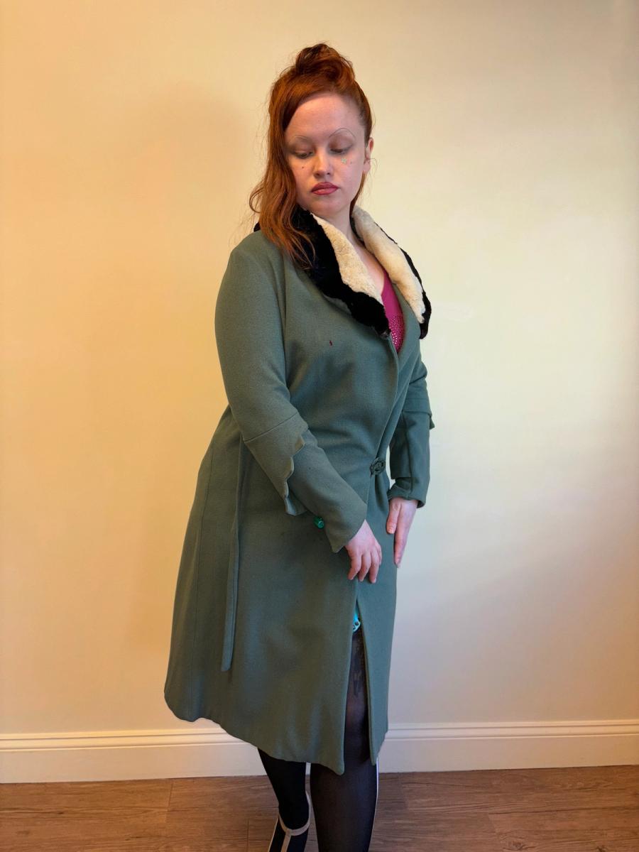 1920s or early 1930s Celadon Deco Coat  product image