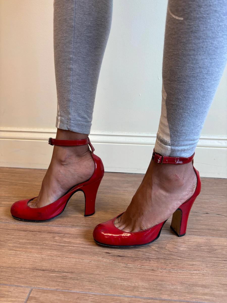 1980s Vivienne Westwood Almond- Toe Tart Red Pumps product image