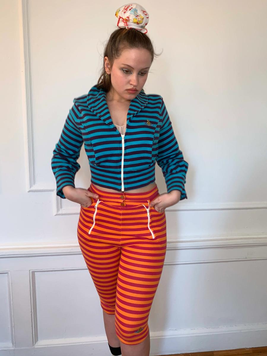 90s Vivienne Westwood Peekaboo Striped Breeches product image