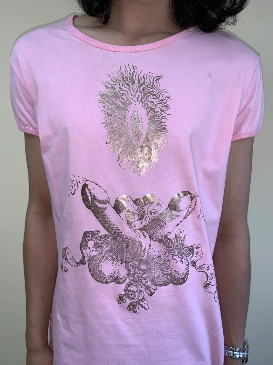 SS94 Vivienne Westwood Café Society Gold Leaf Genital T-shirt product image