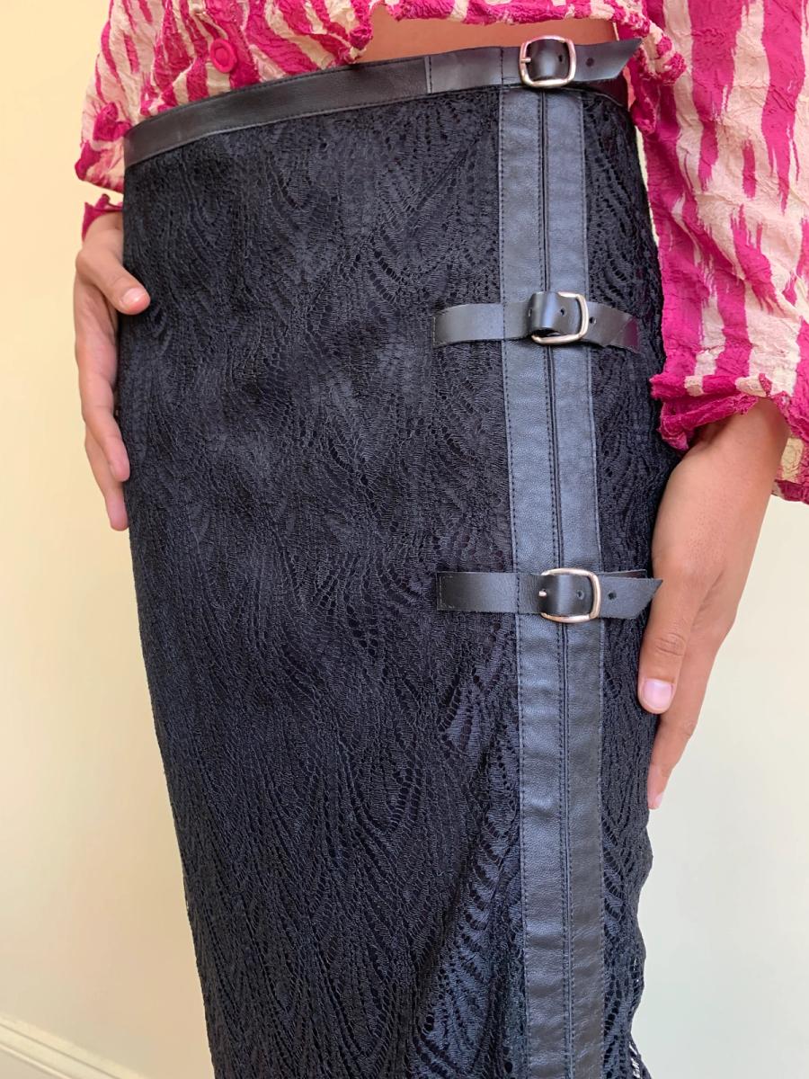 Anna Molinari Leather and Lace Skirt product image