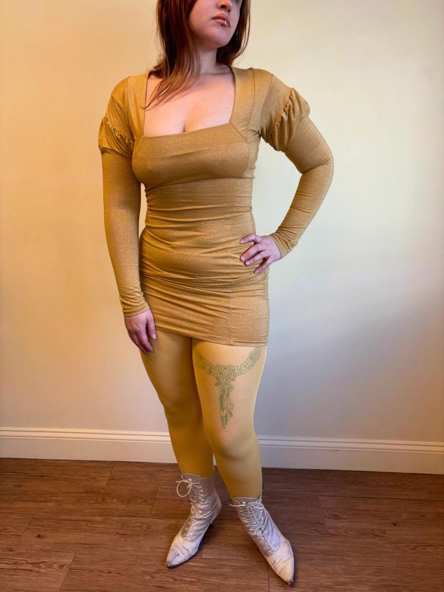 Late 80s Pam Hogg Gold Lurex Dress  product image