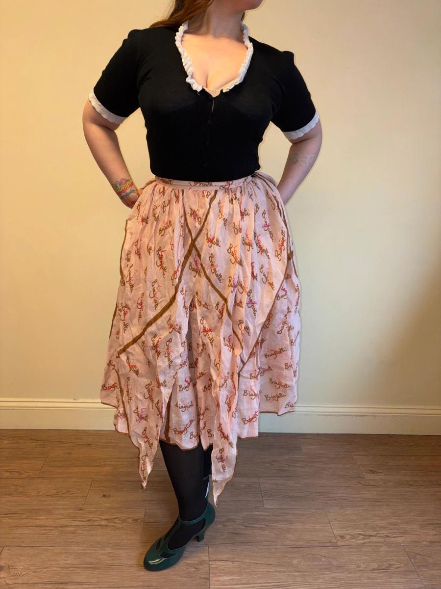 70s Laura Biagiotti Apron Signature Skirt product image