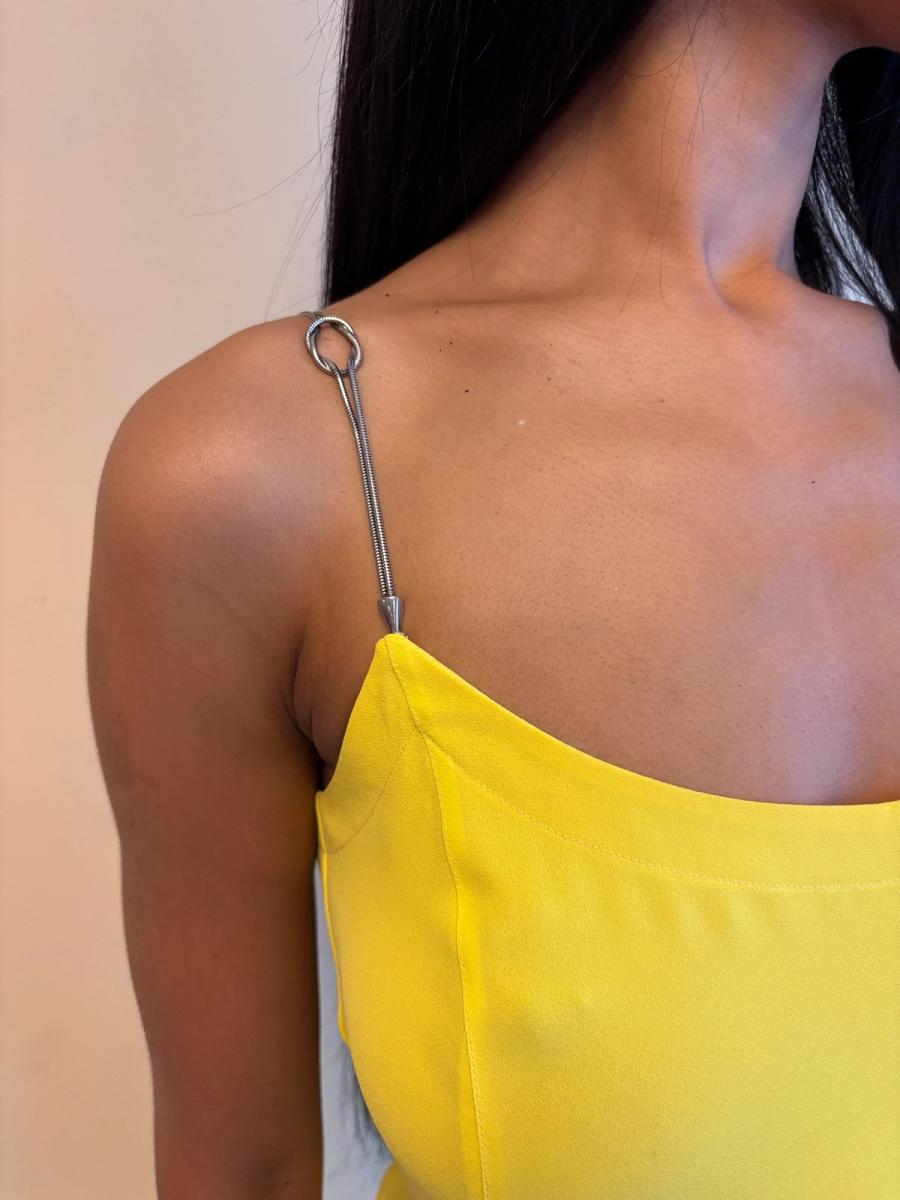 Vintage La Perla Yellow Slip Dress with Metal Straps product image