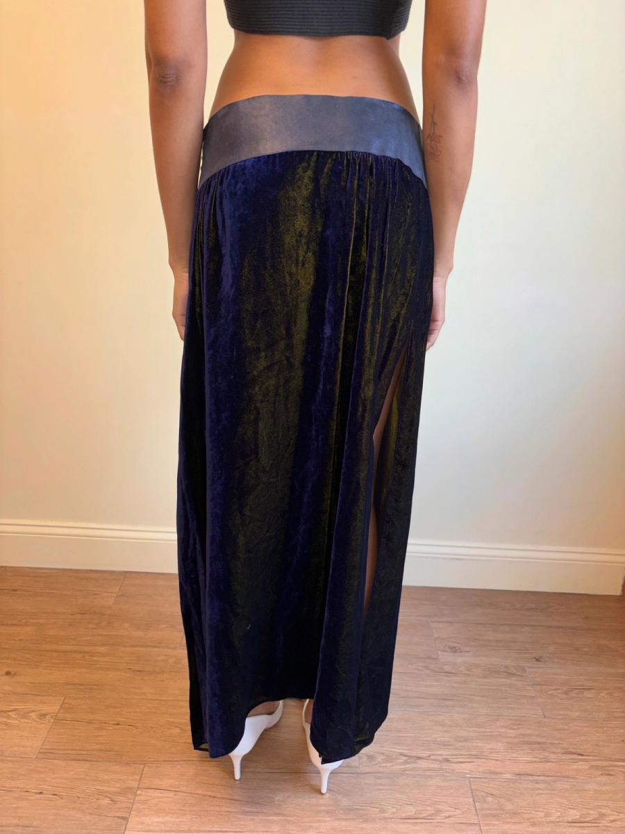 90s Krizia Changeable Velvet & Leather Skirt  product image
