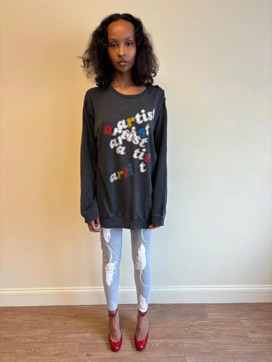 80s Sonia Rykiel "Artist" Sweatshirt Dress product image