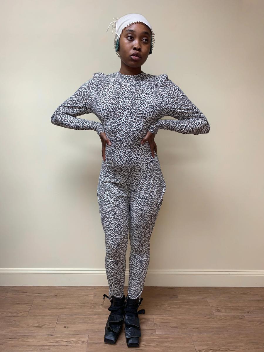 80s Norma Kamali Cheetah Print Bodysuit product image