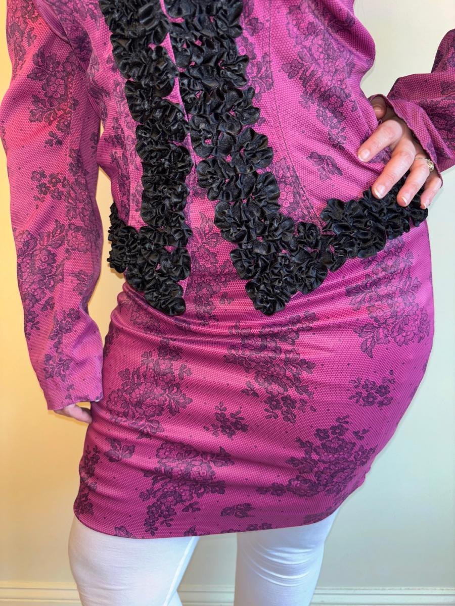 Vintage Chantal Thomass Hot Pink Lace Print Suit product image
