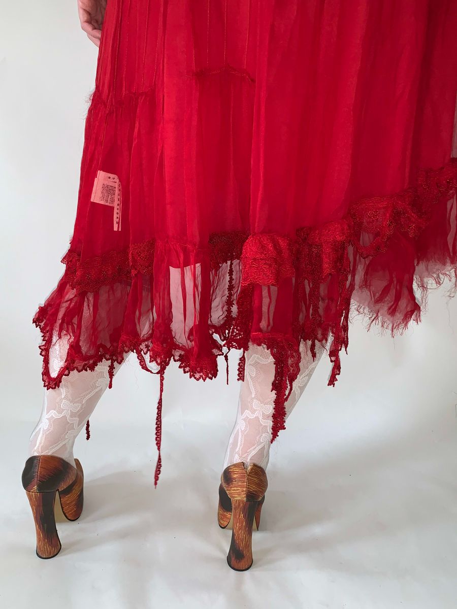 sunaokuwahara Asymmetrical Chiffon Skirt product image