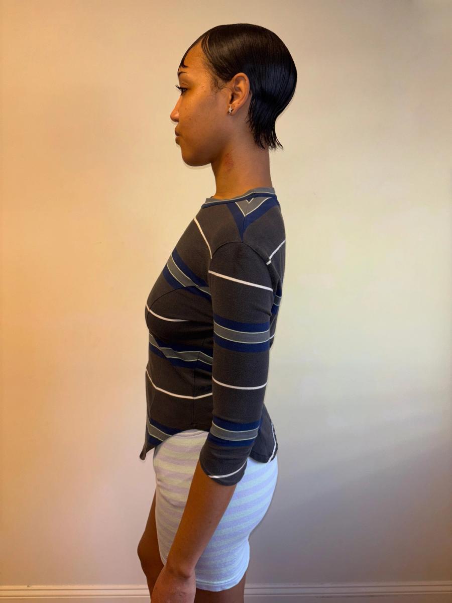 90s Striped Orb Quarter Length Sleeve Shirt product image