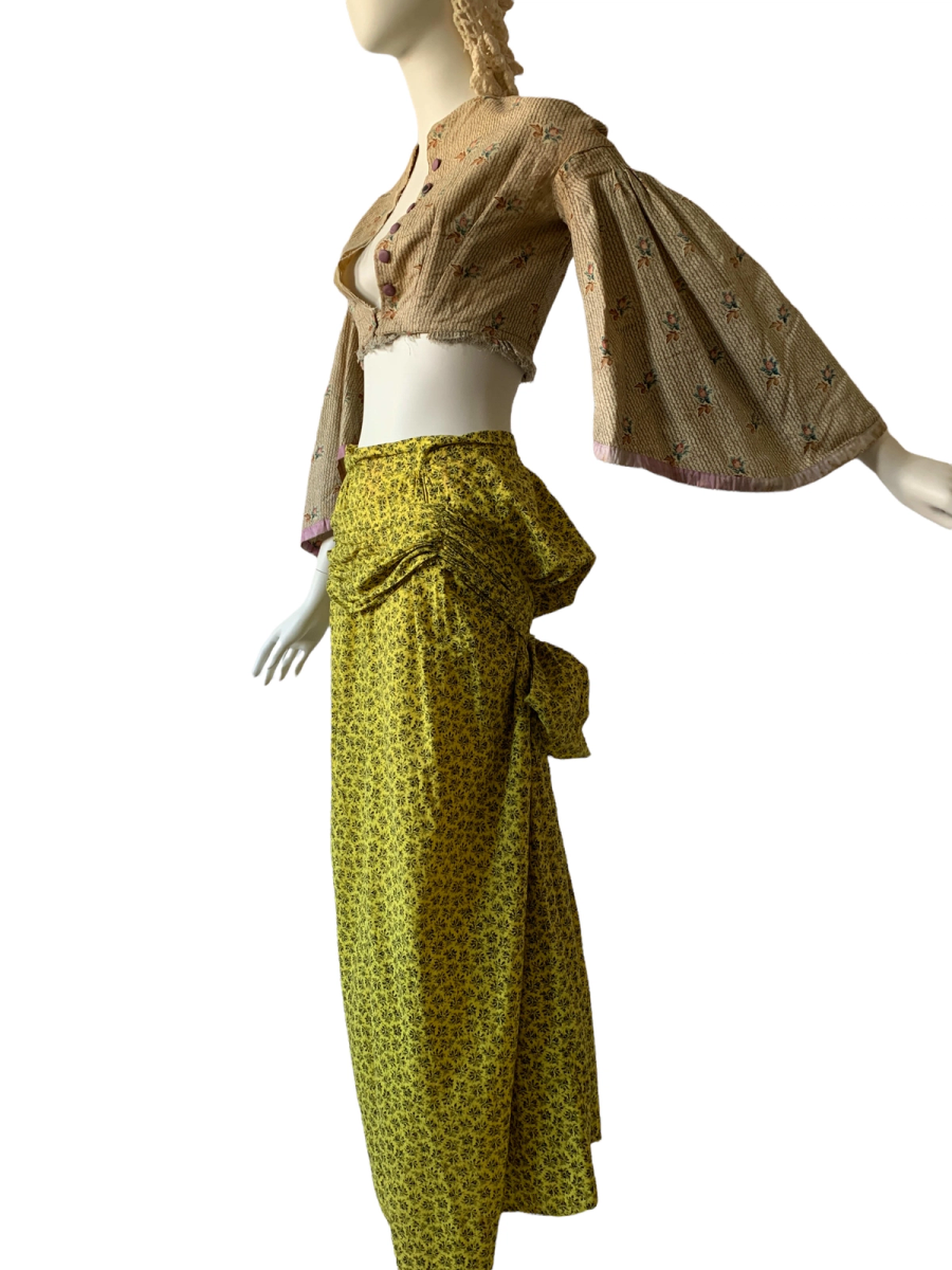 Antique Yellow Calico Skirt