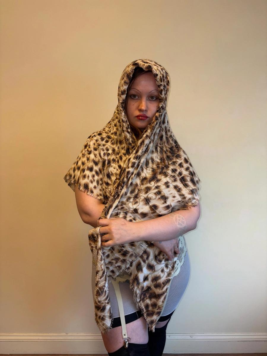 Vintage Krizia Oversized Leopard Print Shawl product image