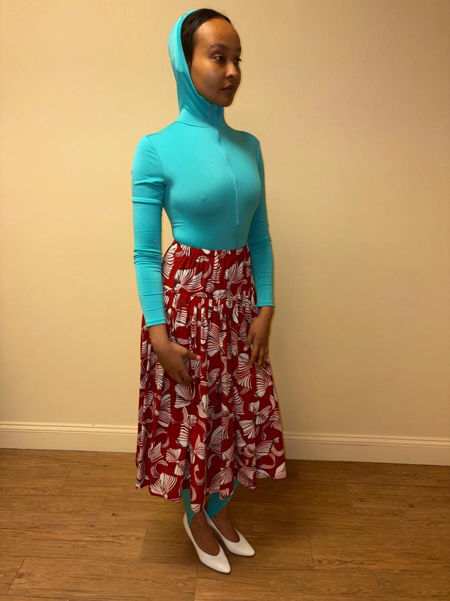 80s Norma Kamali Red Bow Skirt product image