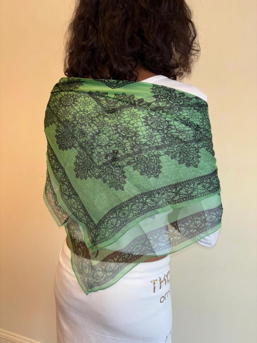 80s Chantal Thomass Trompe L'oeil Lace Handkerchief product image