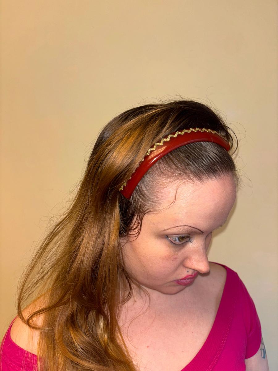 1940s French Early Plastic Amber Zig Zag Hair Comb product image