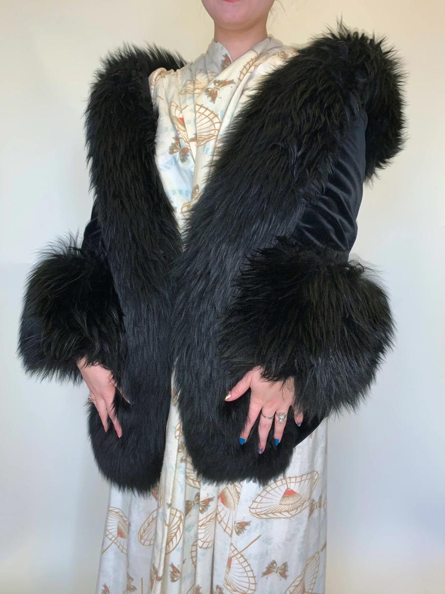 Vivienne Westwood 90s Velvet Coat with Fur Trim product image