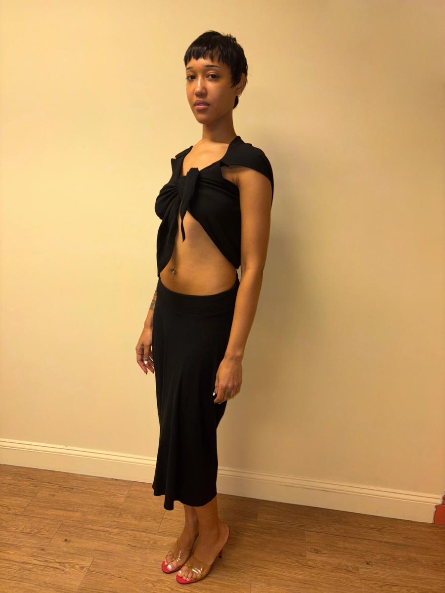 00s Issey Miyake APOC Bustle Black Skirt product image